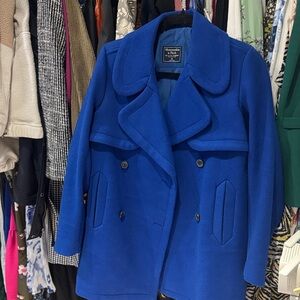 Abercrombie Vibrant Blue Pea Coat